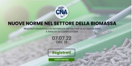 Webinar CNA sulle nuove norme UNI nel settore della biomassa