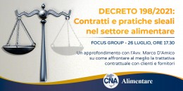 Contratti nel settore alimentare e pratiche sleali. Webinar CNA Alimentare martedì 26 luglio